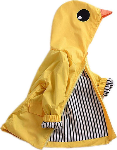 CM C&M WODRO Toddler Baby Boy Girl Duck Rain Jacket Cute Cartoon Yellow Raincoat Hoodie Kids Coat Fall Winter School Outfit